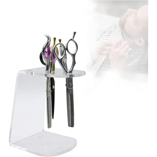 Clear acrylic six-slot scissors holder for salon shears