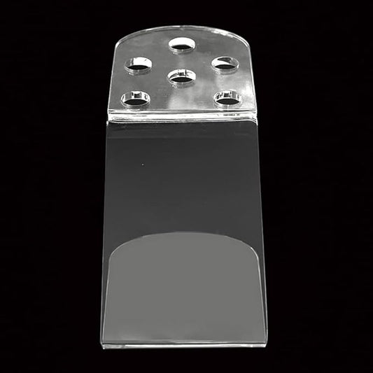 Clear acrylic scissors holder with six circular openings