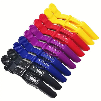 MV crocodile sectioning hair clips shown in assorted colours