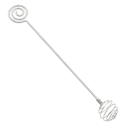 Double-ended stainless steel cosmetic mixing stick with spiral loop ends