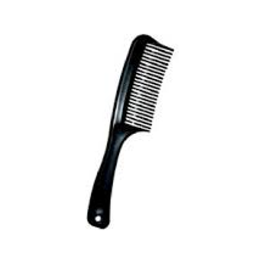 MV dual-tooth black styling comb with handled design