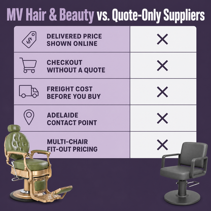MV Duchess Sage - Vintage Barber Chair - MV hair and beauty