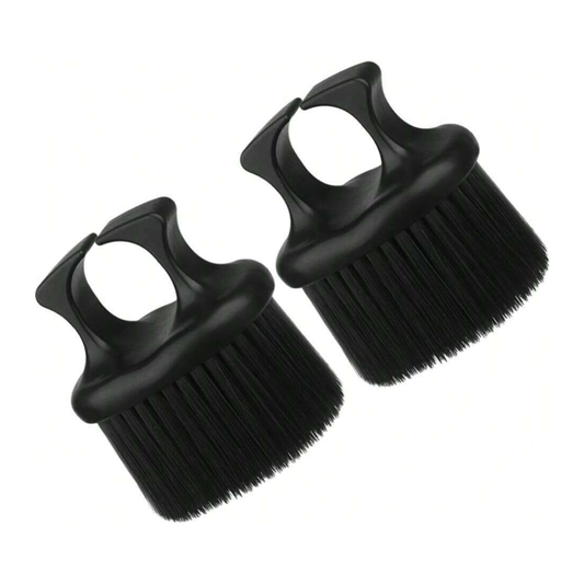 MV black finger-ring neck duster brush on a white background