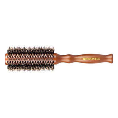 Natural boar round hair brush with wooden handle