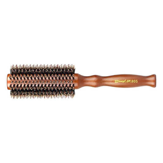 Natural boar round hair brush with wooden handle