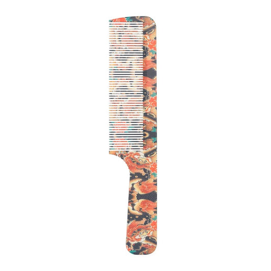 MV black pattern cutting and sectioning comb on white background