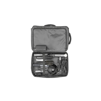 MV black hairdresser tool bag carry handles and backpack straps