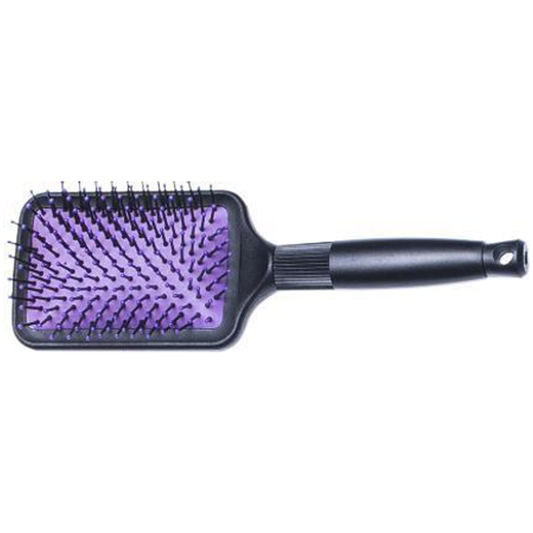 Purple MV paddle hairbrush with black handle