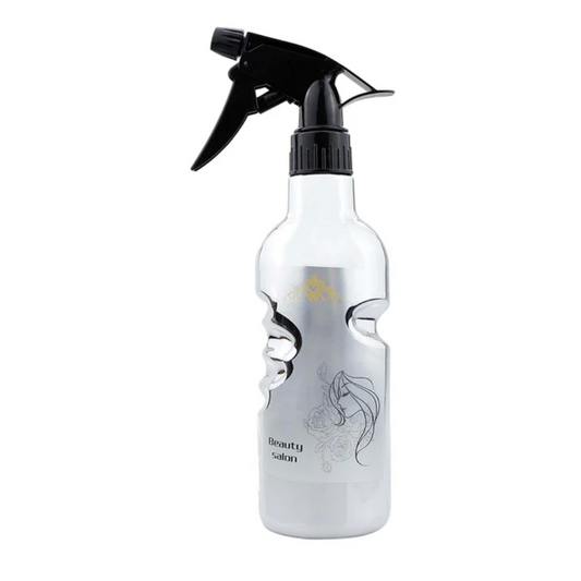 MV silver refillable salon spray bottle 500ml with black trigger nozzle