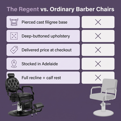 MV Regent Black - Premium Vintage Barber Chair - MV hair and beauty
