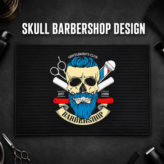 MV skull barber tool mat workstation graphic