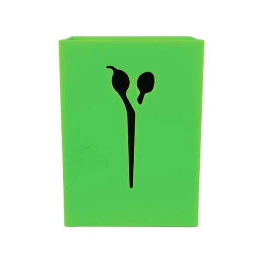 MV small scissors holder in green with hinged lid
