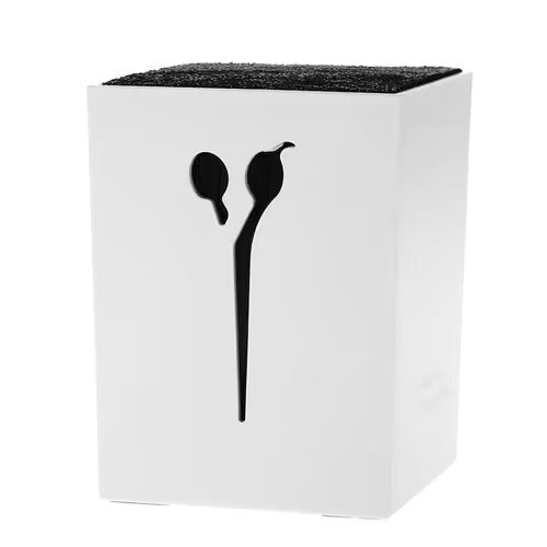 MV small scissors holder in white with hinged lid