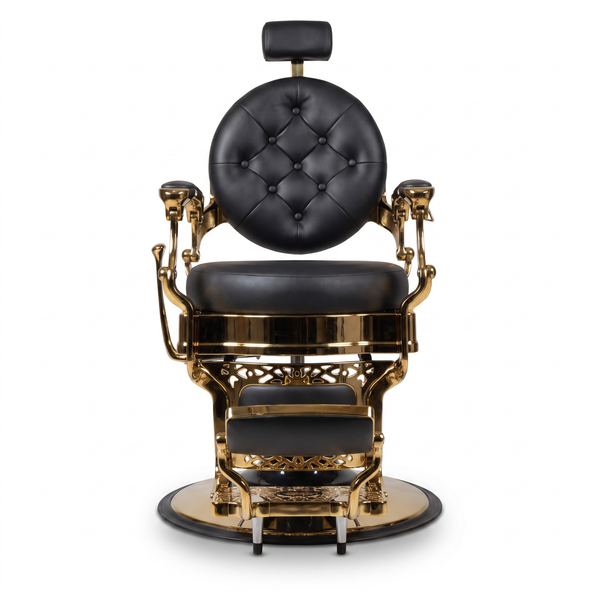 Gold Barber Chair Black and Gold Stitching LV Design - MV hair and beauty