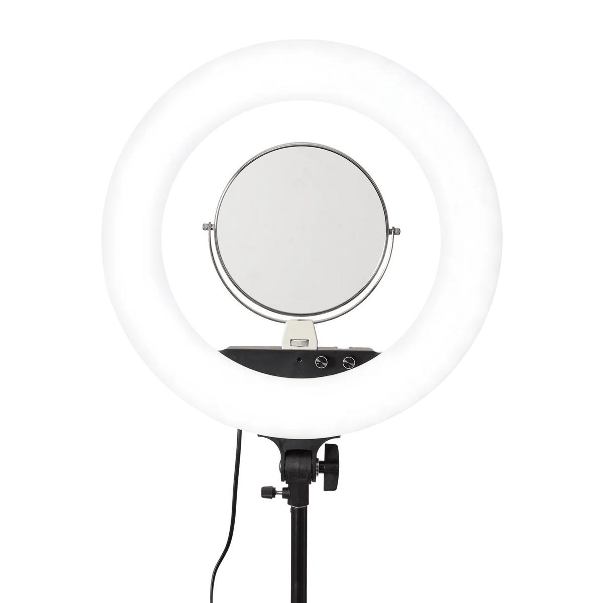 MV Studio Ring Light with freestanding floor stand and central mirror