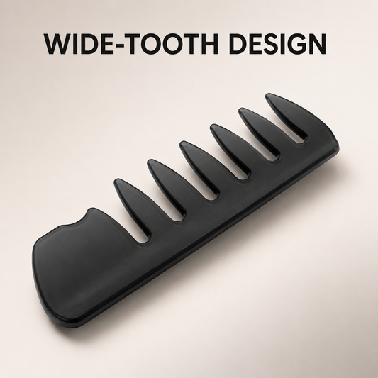 Vintage Oil Styling Comb wide-tooth design benefit graphic