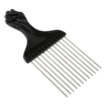 Steel MV wide-tooth Afro pick comb