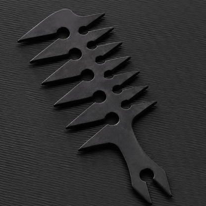 Close detail of the Barber Styling Comb triangular teeth and cut-outs