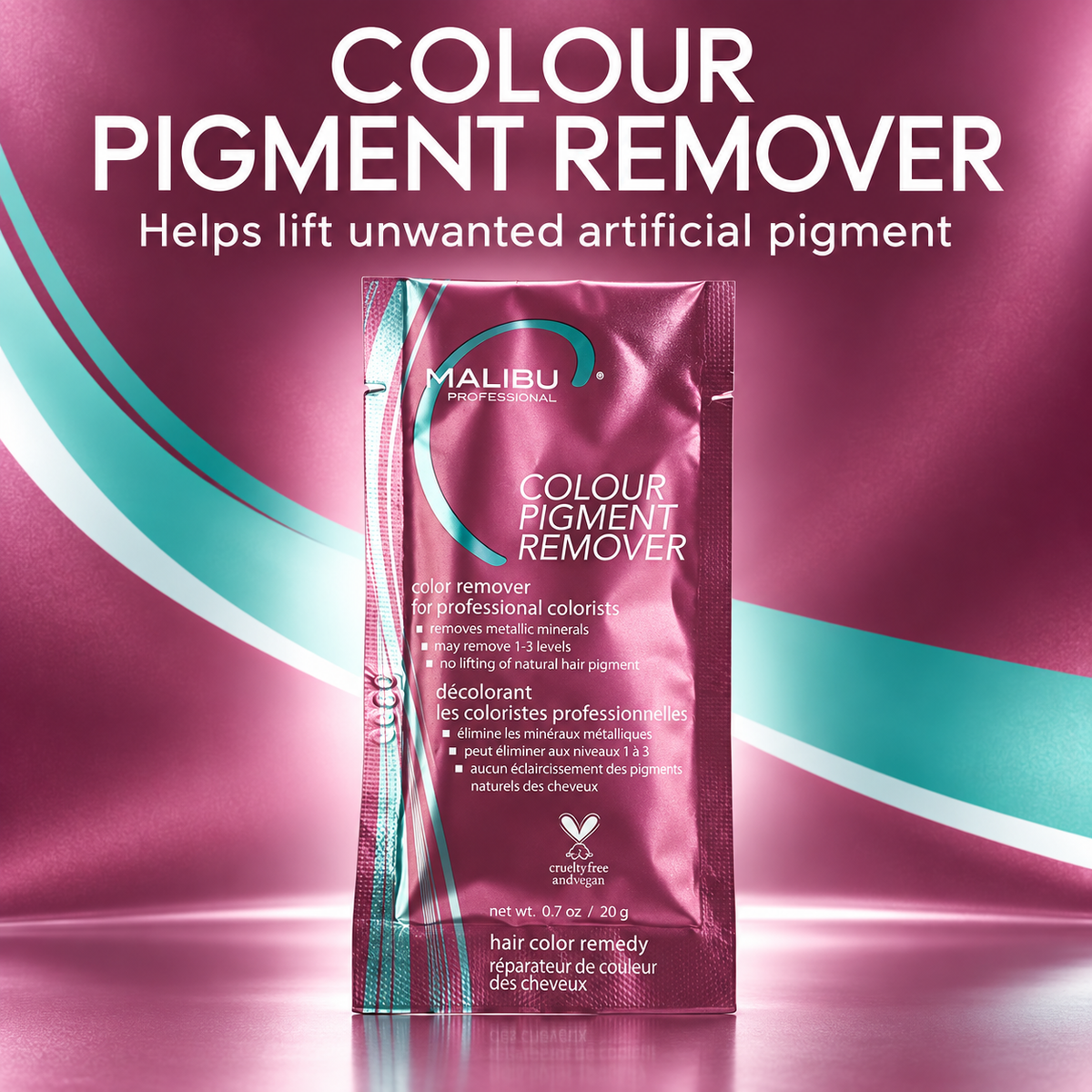 Malibu C Colour Pigment Remover Sachet 6 x 20g – Hair Colour Correction Treatment – Colour Pigment Remover