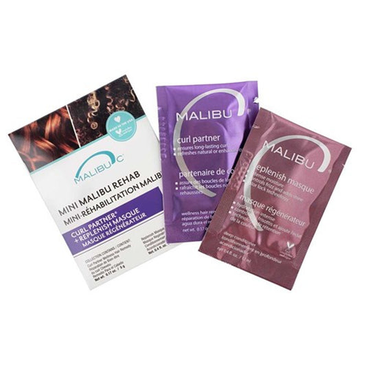 Malibu C Mini Rehab Curl Partner 5g and Replenish Masque 12ml sachets