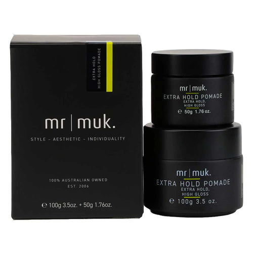 Mr Muk Extra Hold High Gloss Pomade Duo - MV hair and beauty