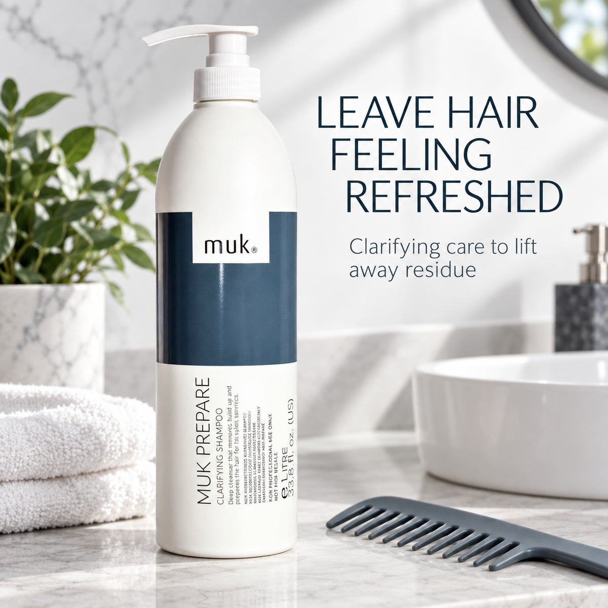 MUK Prepare clarifying care lifts away residue