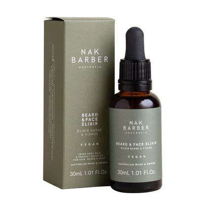 NAK Barber Beard & Face Elixir 30ml - MV hair and beauty