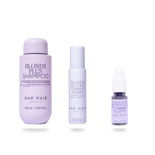 NAK Blonde Tone and Protect Trio on a white background