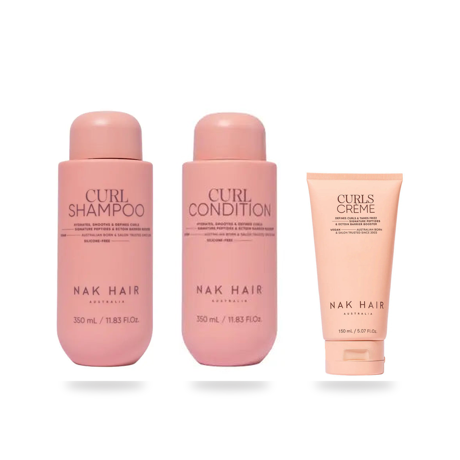 NAK Curl Definition Routine Trio on a white background