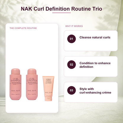 NAK Curl shampoo conditioner and Curls Creme routine