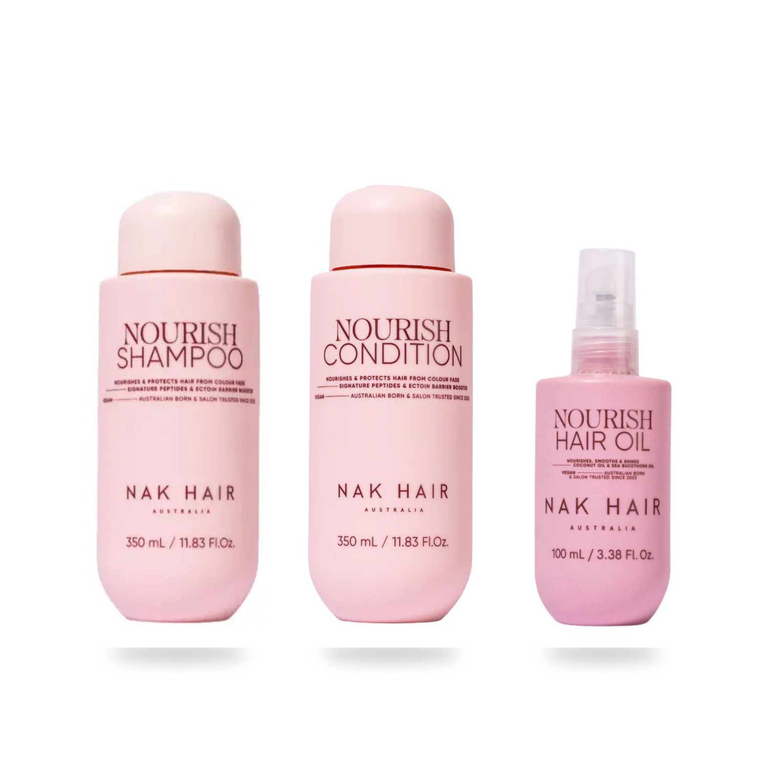 NAK Nourish Repair and Shine Trio on a white background