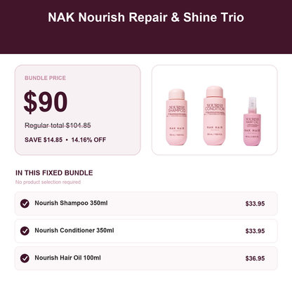 NAK Nourish Repair and Shine Trio A$90 save A$14.85