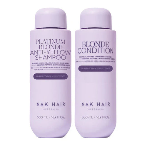 NAK Platinum Blonde Shampoo and Conditioner Duo 500ml - MV hair and beauty