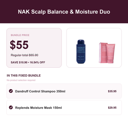 NAK Scalp Balance and Moisture Duo A$55 save A$10.90