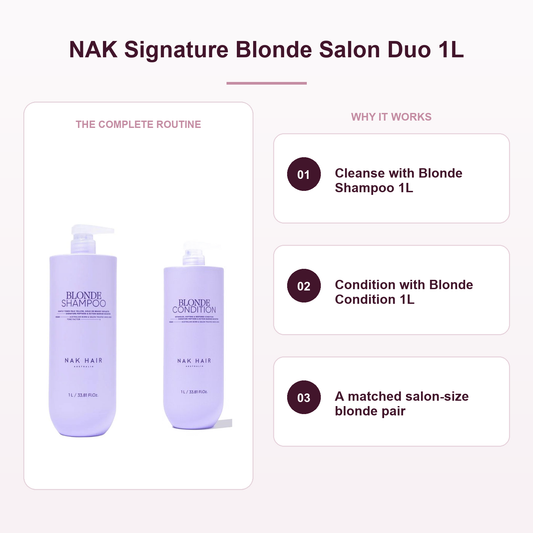 NAK Blonde 1L shampoo and conditioner two-step routine