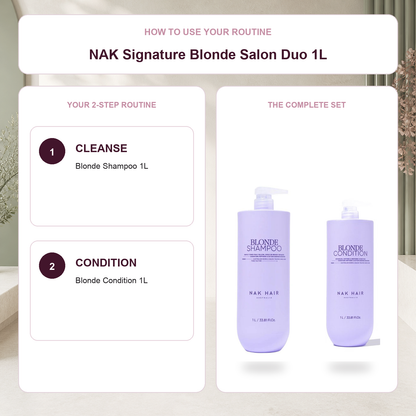NAK Blonde Shampoo then Blonde Condition routine