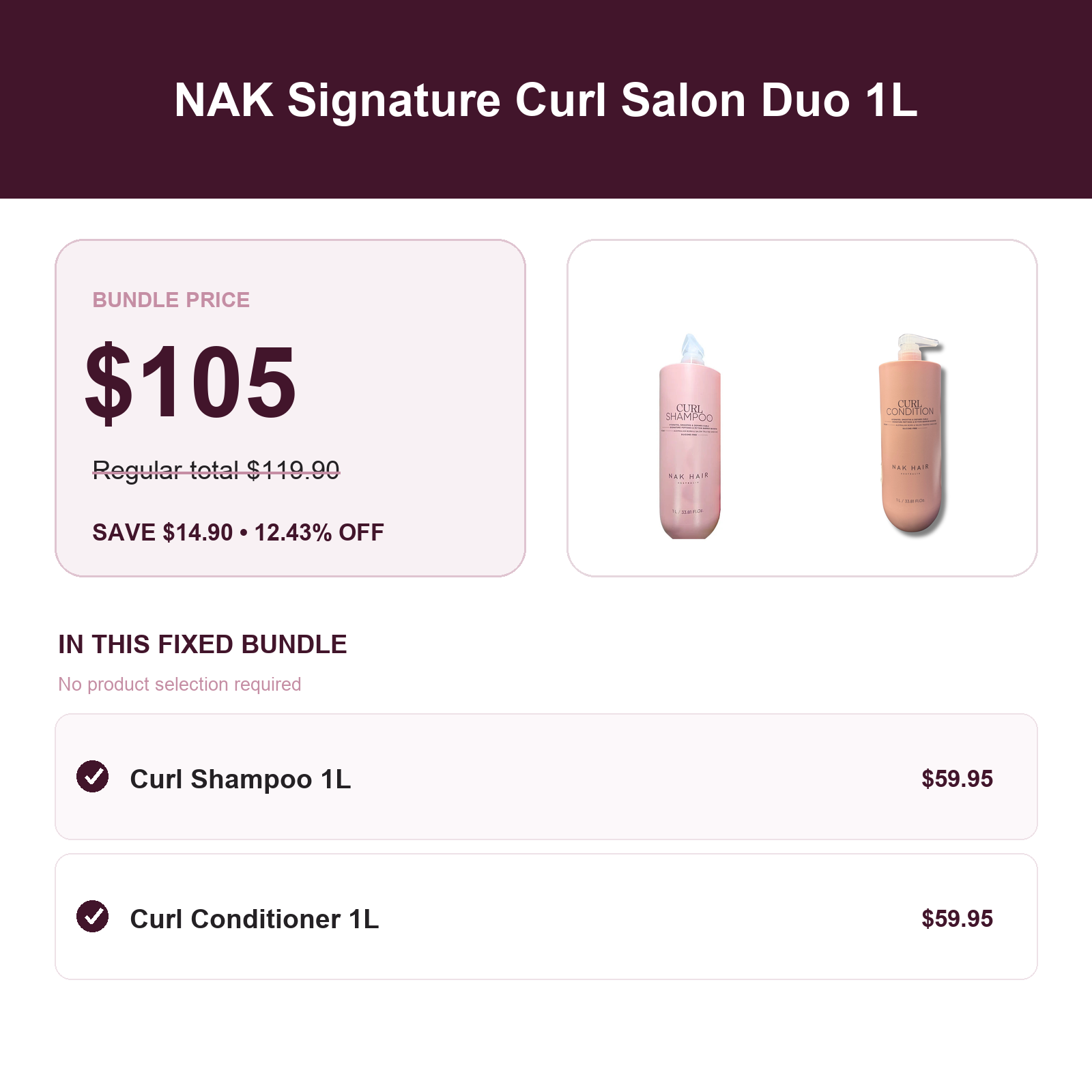NAK Signature Curl Salon Duo A$105 save A$14.90