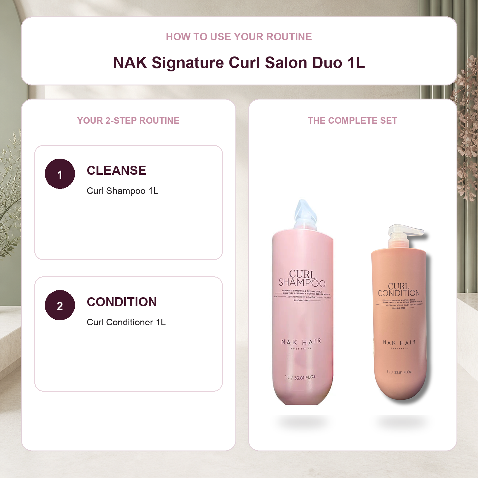NAK Curl Shampoo then Curl Conditioner routine