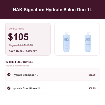 NAK Signature Hydrate Salon Duo A$105 save A$14.90