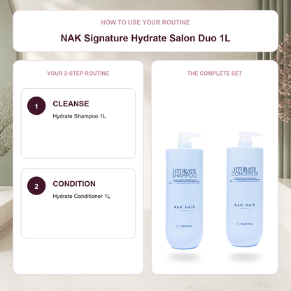 NAK Hydrate Shampoo then Hydrate Conditioner routine