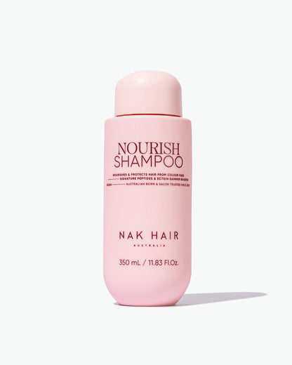 NAK Nourish Shampoo 350mL official product photo — component of Signature Nourish Quad 2026 (XNQUAD26)