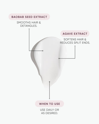 NAK Replends Crème Leave-In Moisturiser 50mL official ingredient infographic from the exact 50mL product page — component of Signature Hydrate Travel Trio 2026 (XHTRAV26)