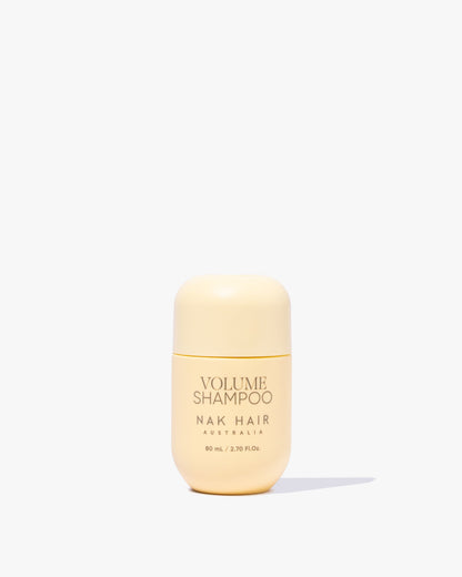 NAK Volume Shampoo 80mL travel-size official product photo — component of Signature Volume Travel Trio 2026 (XVTRAV26)