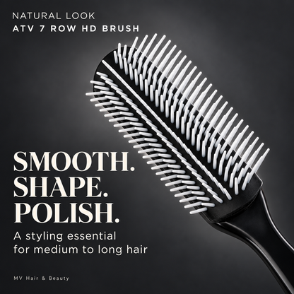 Natural Look ATV 7 Row HD Brush — smooth, shape and polish medium to long hair