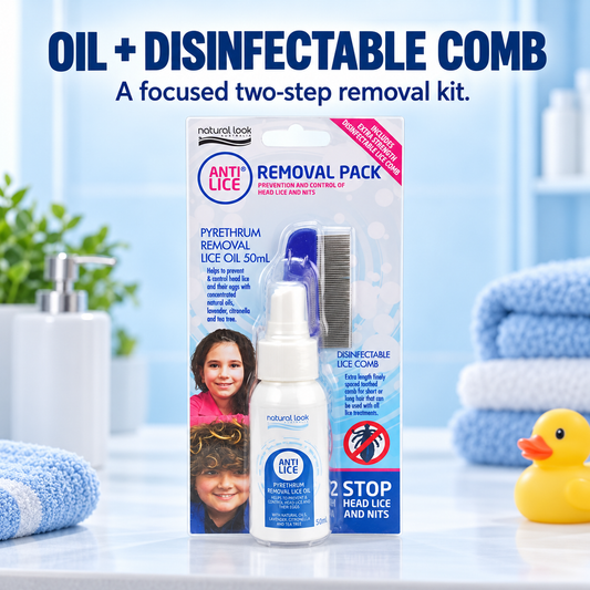 Natural Look Anti Lice Removal Pack – oil and disinfectable comb