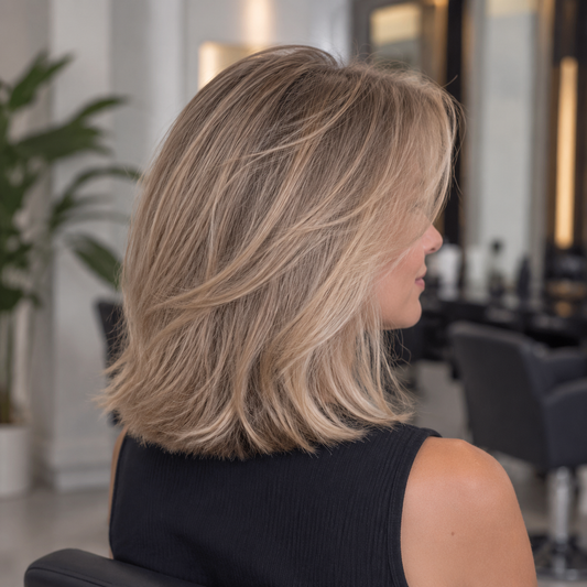 Natural Look Expand Volumizing Leave-In Treatment result with airy volume and natural sheen
