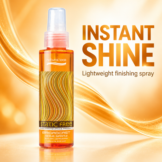 Natural Look Frizz Broadcast Shine Spritz 125ml – Anti-Frizz Shine Spray – Instant Shine