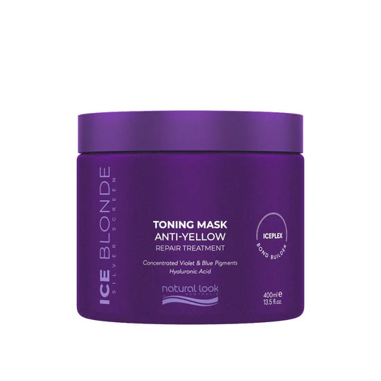 Natural look ice blonde toning mask anti yellow repair treatment 400ml - MV hair and beauty