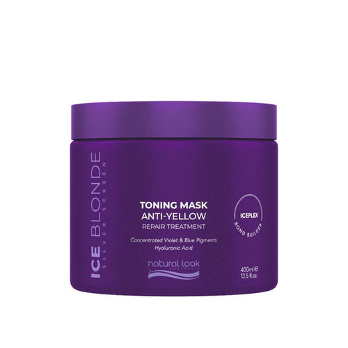 Natural look ice blonde toning mask anti yellow repair treatment 400ml - MV hair and beauty