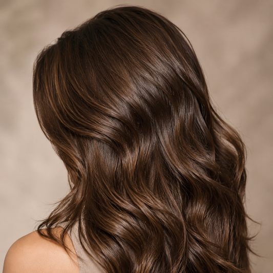 Natural Look Intense Brown Shampoo colour-refresh result on medium-brown hair